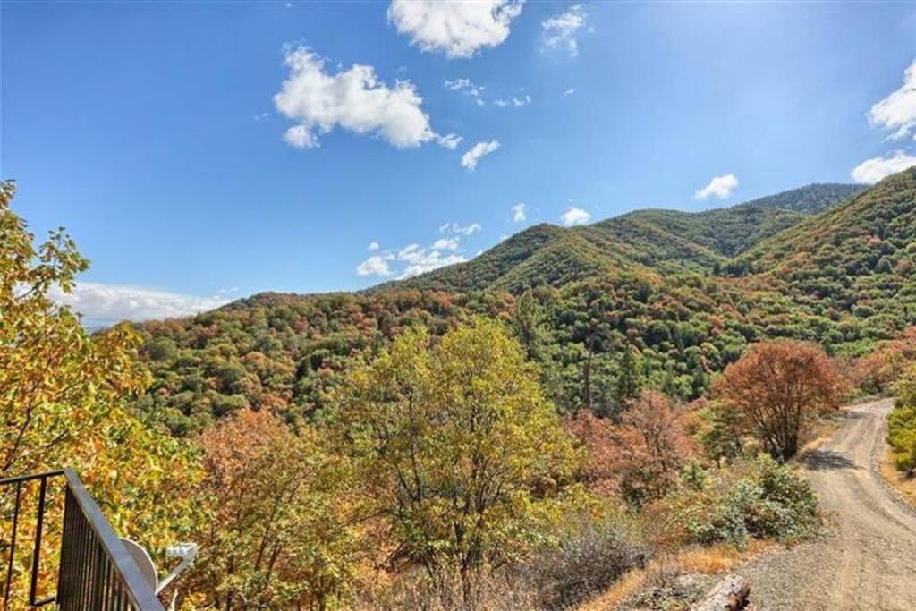 View from deck toward southeast around midday in autumn.