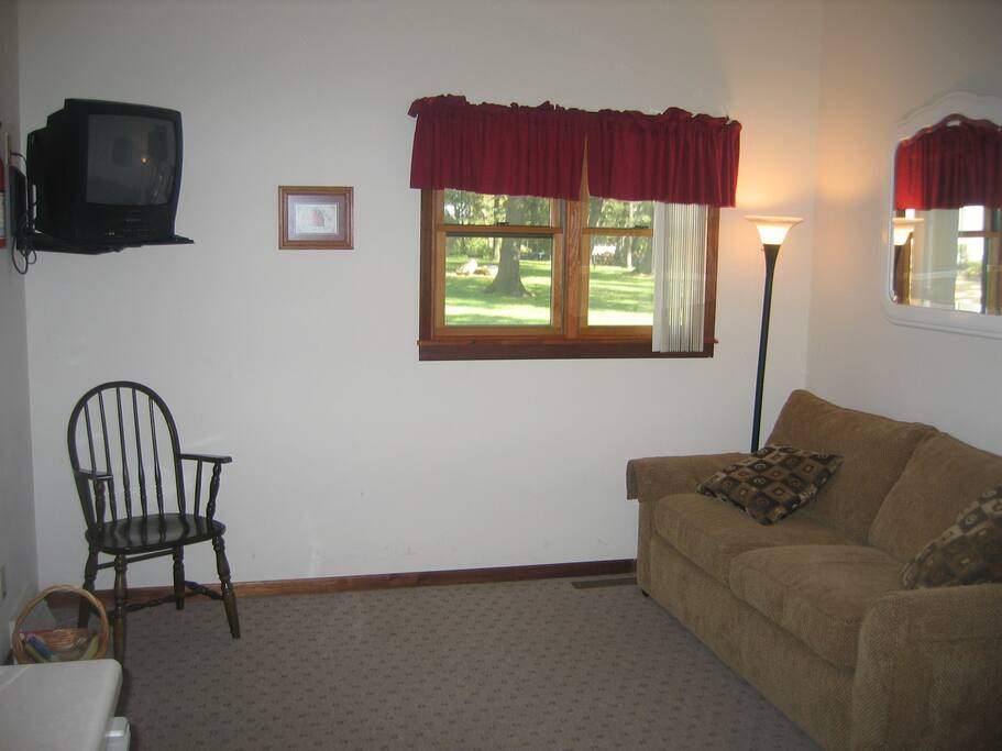 Pullout sofa bed and TV & free wi-fi.