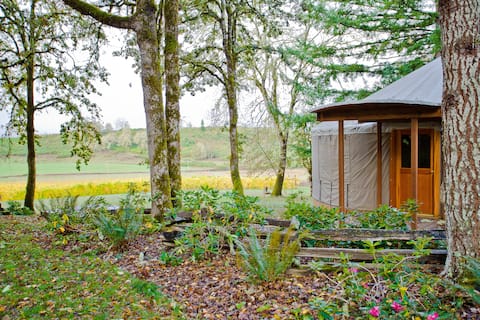 Yurt Glamping on Historic Oregon Vineyard