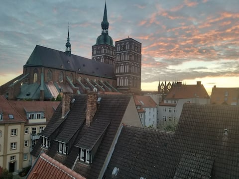 Old city/Altstadt Stralsund near Harbor/City Hall