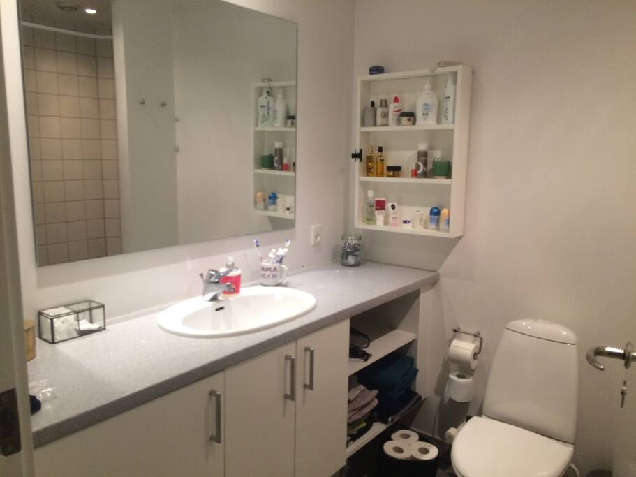 Lovely kitchen, fits two in the morning, the shower also fits, two, but not under the shower at the same time :)