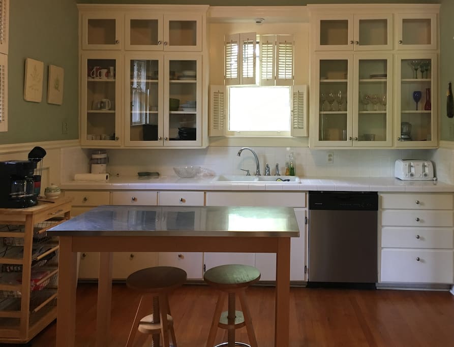 Kitchen cabinets and prep area