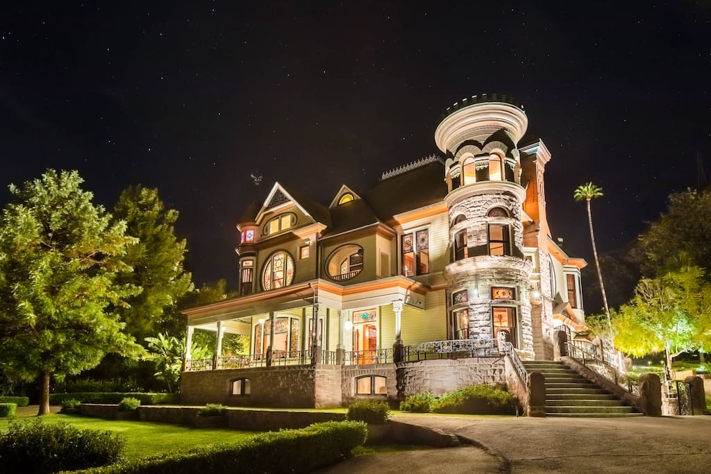 Newhall Mansion at Night