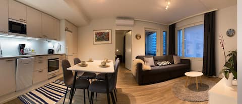 New apartment w/ AC, sauna,free parking,2 bedrooms
