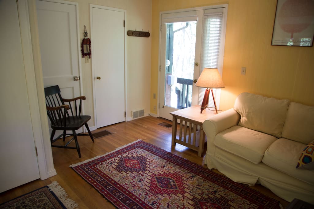 Looking back at entrance area from interior.