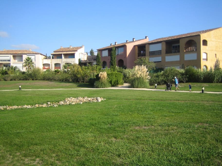 Garden in front of apartment