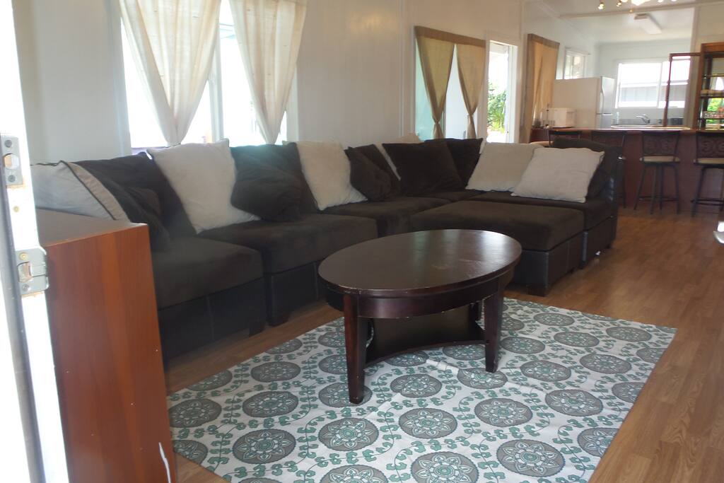 Living room- sofa can be rearranged into a queen size bed