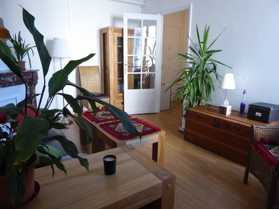 Salon très clair parquet au sol