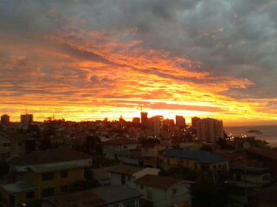 atardecer del living