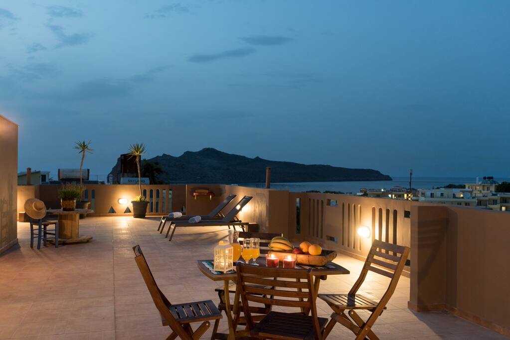 The terrace and the BBQ is shared with other three apartments, in case that they are booked. But it has much space for all, as its surface is 150 sq.m. and of course, the apartments have their own balconies.