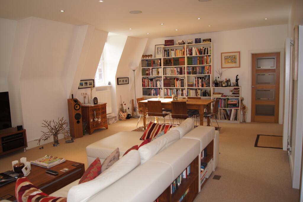 The living area is light and spacious