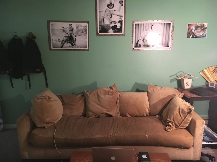 Feather bed couch, works to sleep 1.