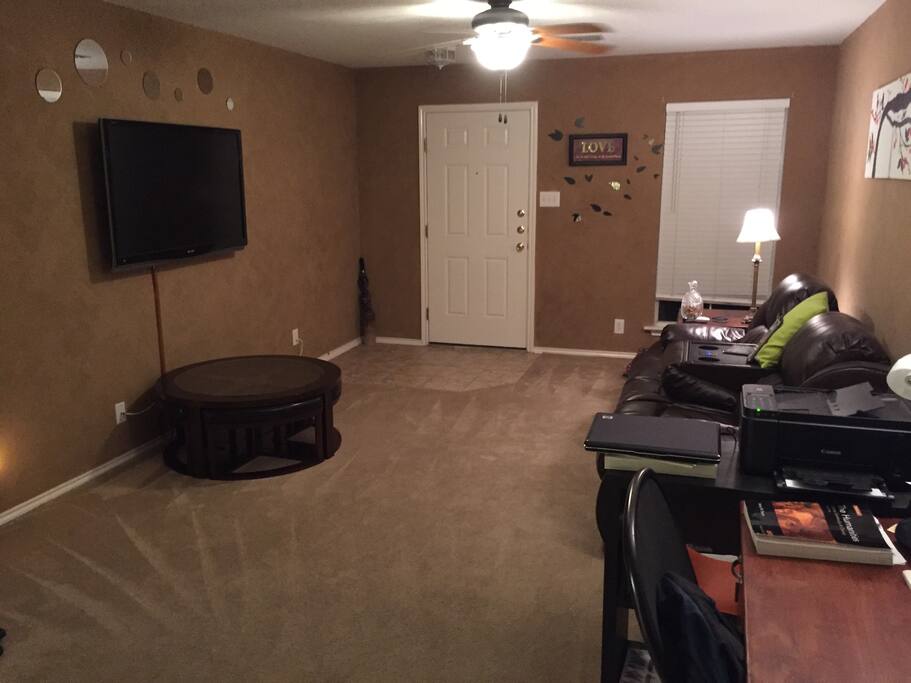 The downstairs living room.
