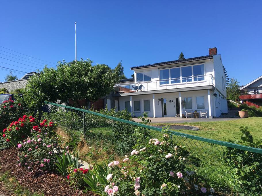 This is a view of the house from the south side of the house and the entrance to the Airbnb apartment 10B
