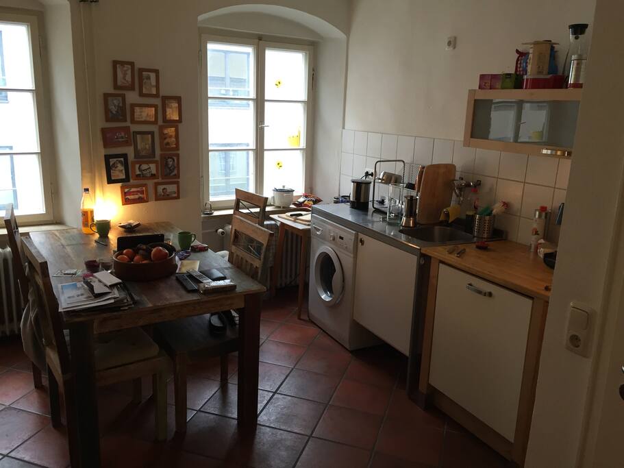 the kitchen
