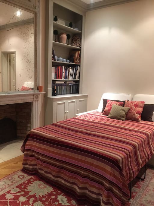 Double sofa bed for when there are more than two guests with a brand new memory foam mattress topper (making it super comfortable).