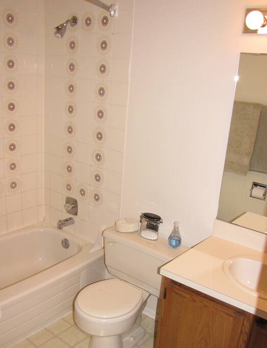 Attached private bath and shower