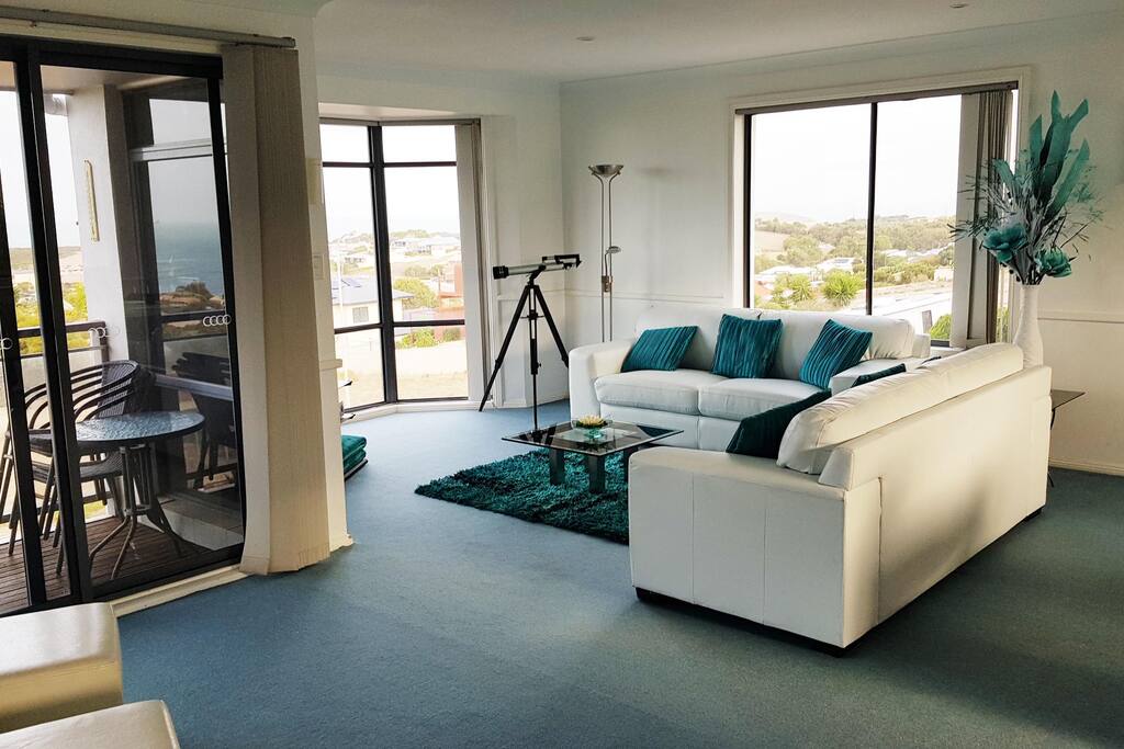 Living room with Bay window