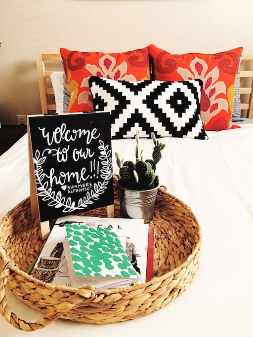We like to leave a note welcoming our guests upon their arrival.