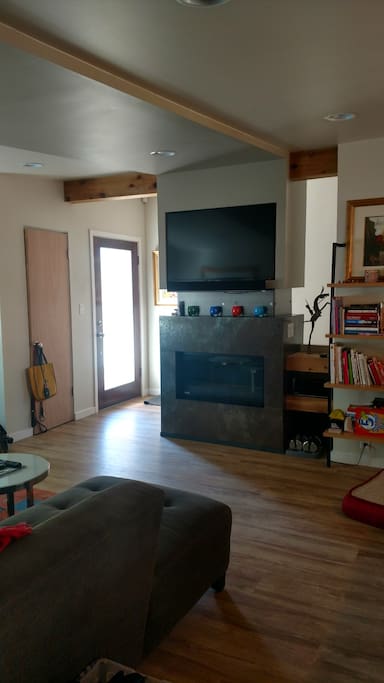 TV and Fireplace