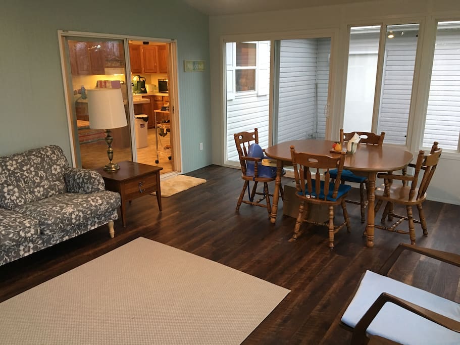 Four season sun room with extra eating area