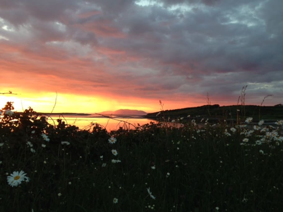 Sunset in Donegal Bay, view from the garden