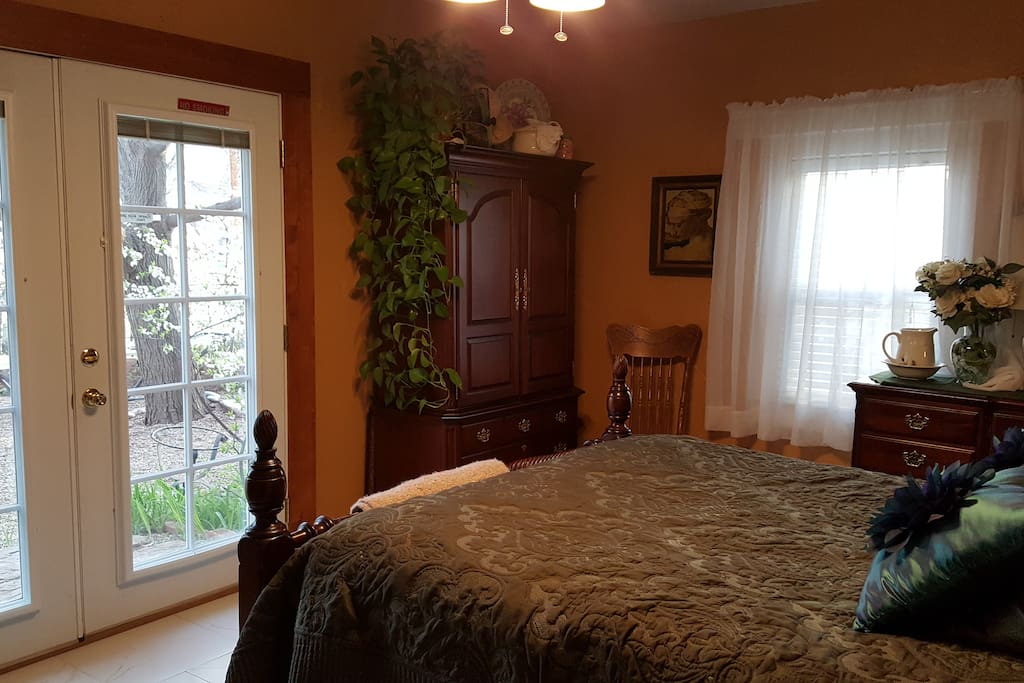 French doors open out on to private Koi pond