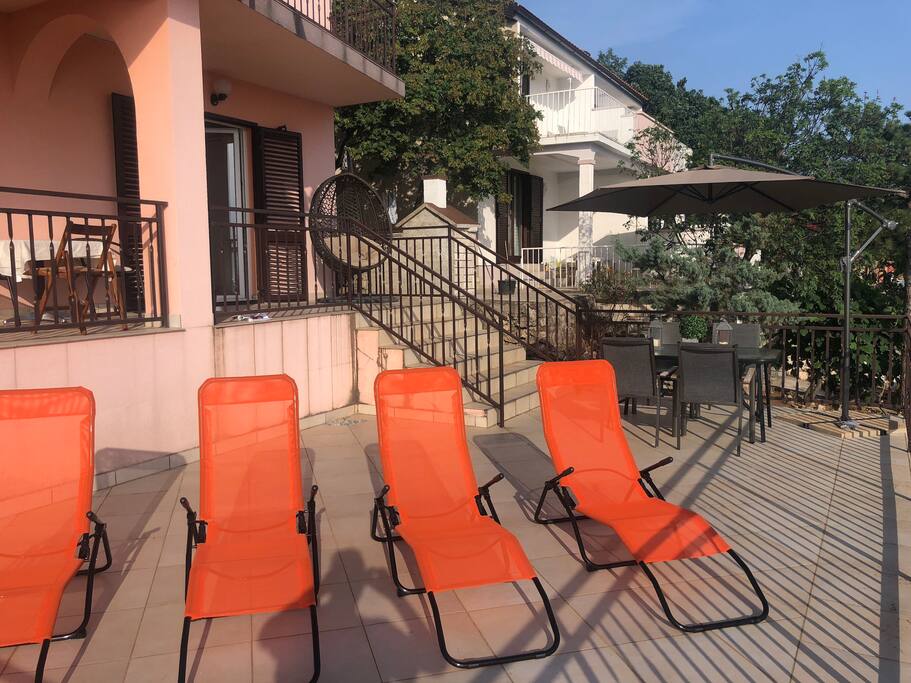 The main terrace. Sea views & al fresco dining