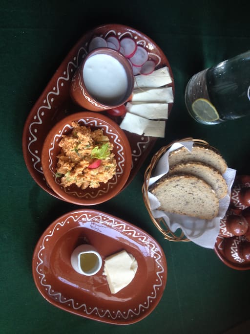 Breakfast - the cheese menu- all our breakfast come with local traditional ingrediences, homemade fresh bread and quality coffee or hand picked tea