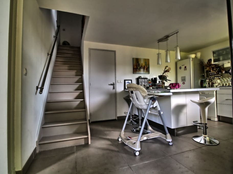 Escalier vers les chambres