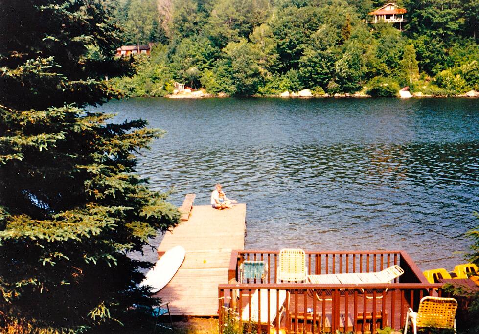 Enclosed deck - can put at baby gate.