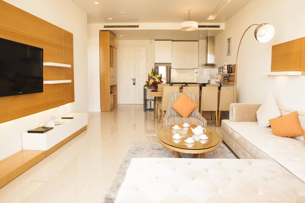 Living room and kitchen