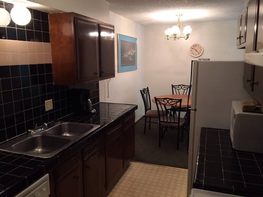 Kitchen looking into dining room