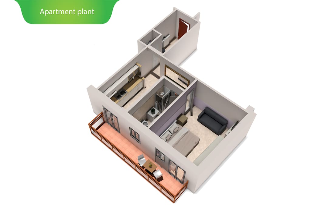 Apartment 3D plant