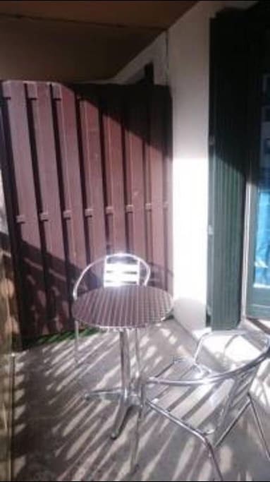large balcony for enjoying the afternoon sun, facing Mont Blanc.