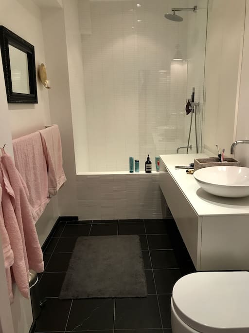 Bathroom with bath tub, shower and toilet