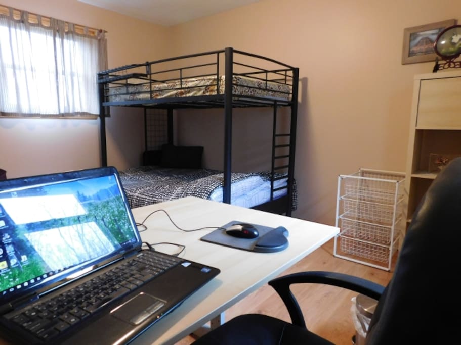 Bed and work area
