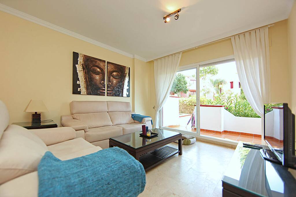 Living room with smart TV