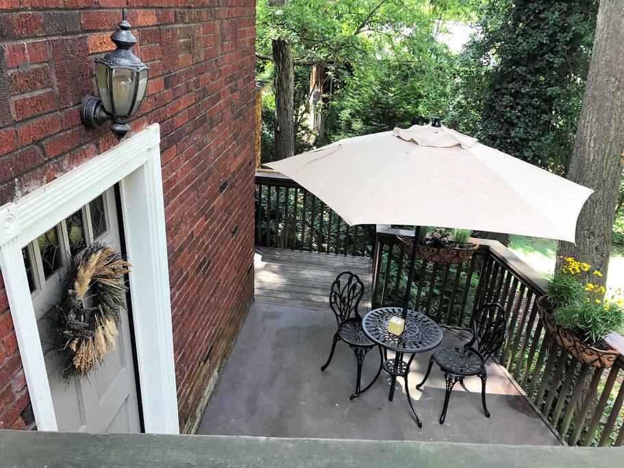 Private patio and entrance to guest suite