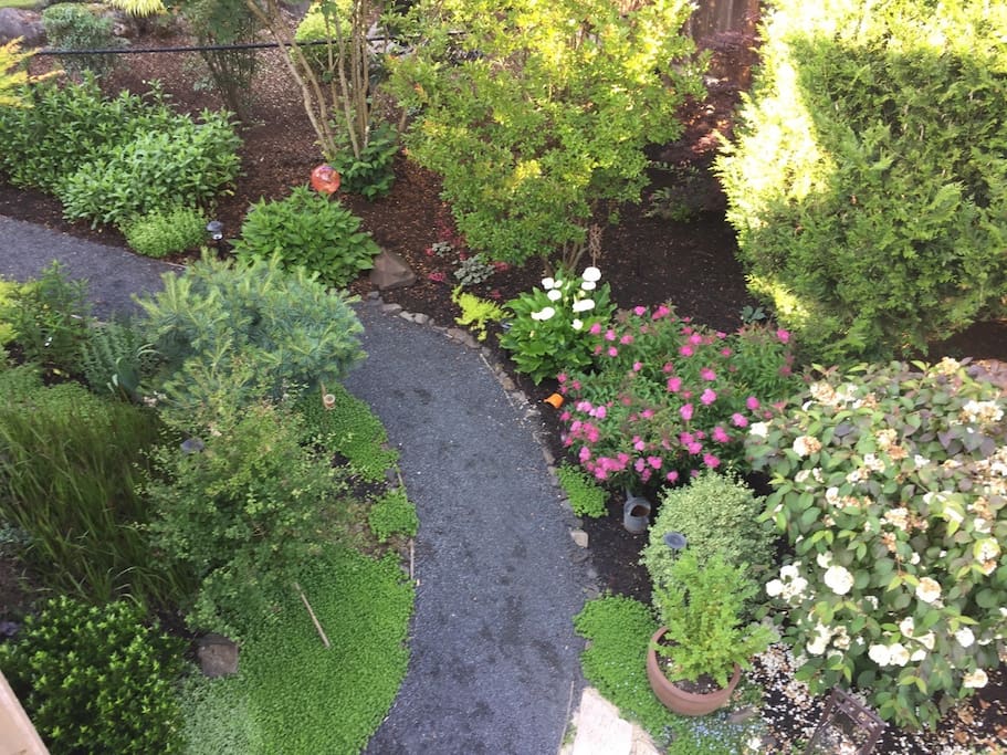 Garden path to private entrance