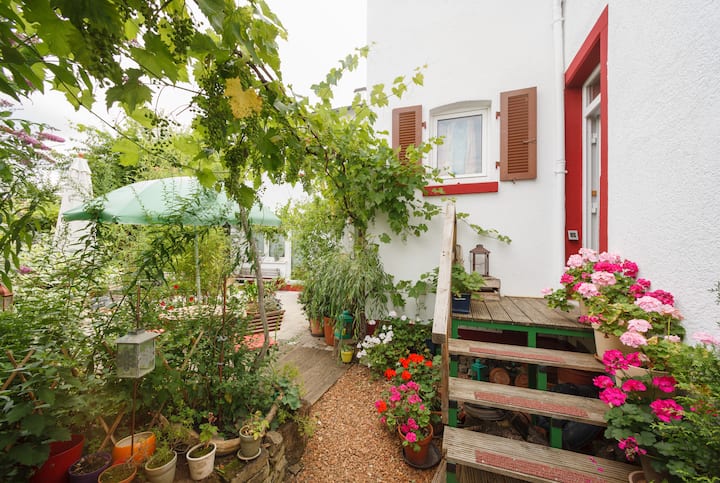 Bright apartment with garden.