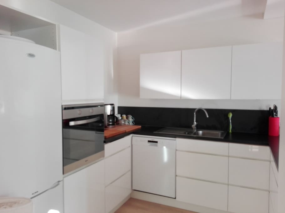Fully equipped kitchen with modern appliances