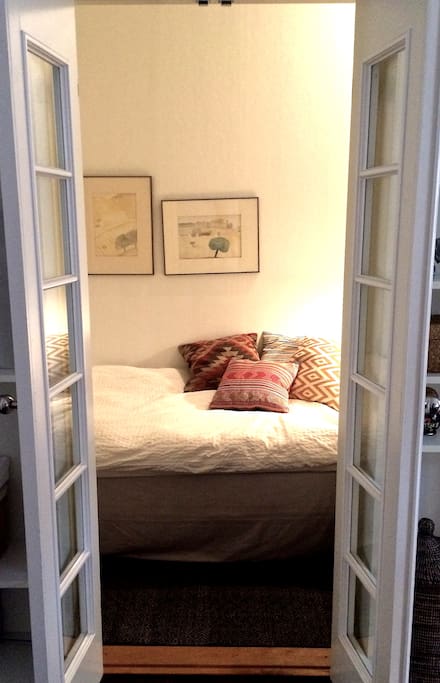 Separate bedroom connecting to large walk in closet