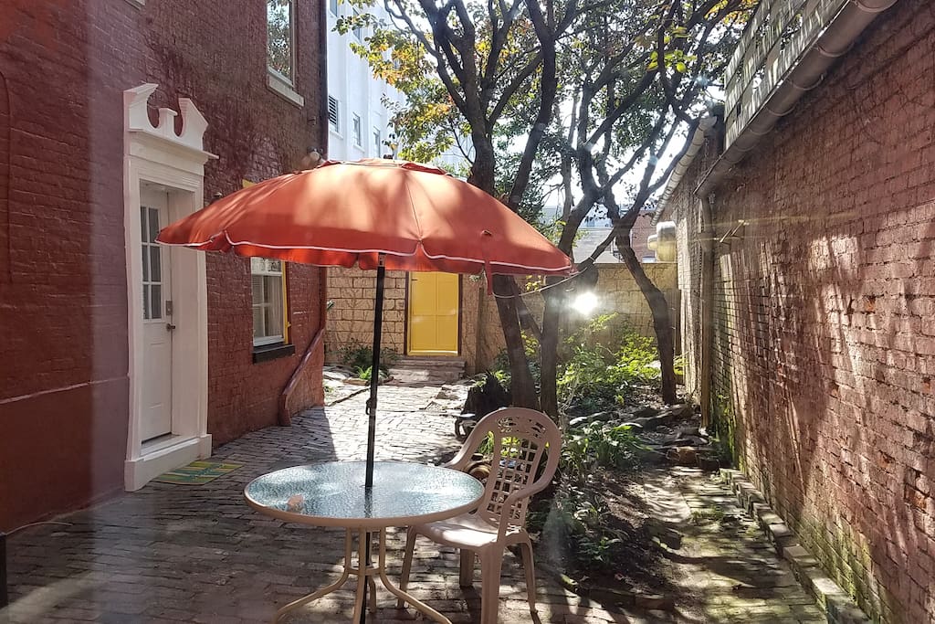 Your private courtyard with 1st floor entrance.