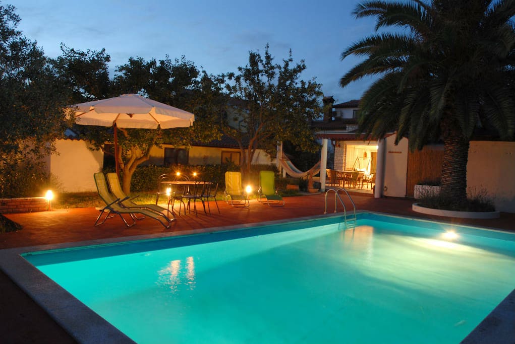 Swimming pool by night