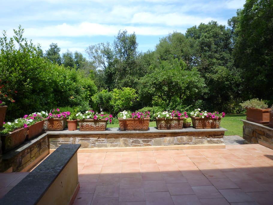 Vista del giardino dalla terrazza