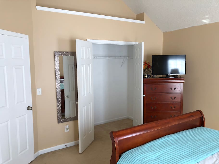 Private room with closet and TV