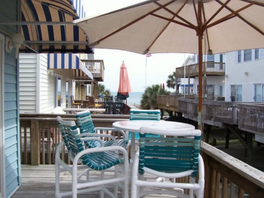 View from deck to beach, only 75 steps to beach
