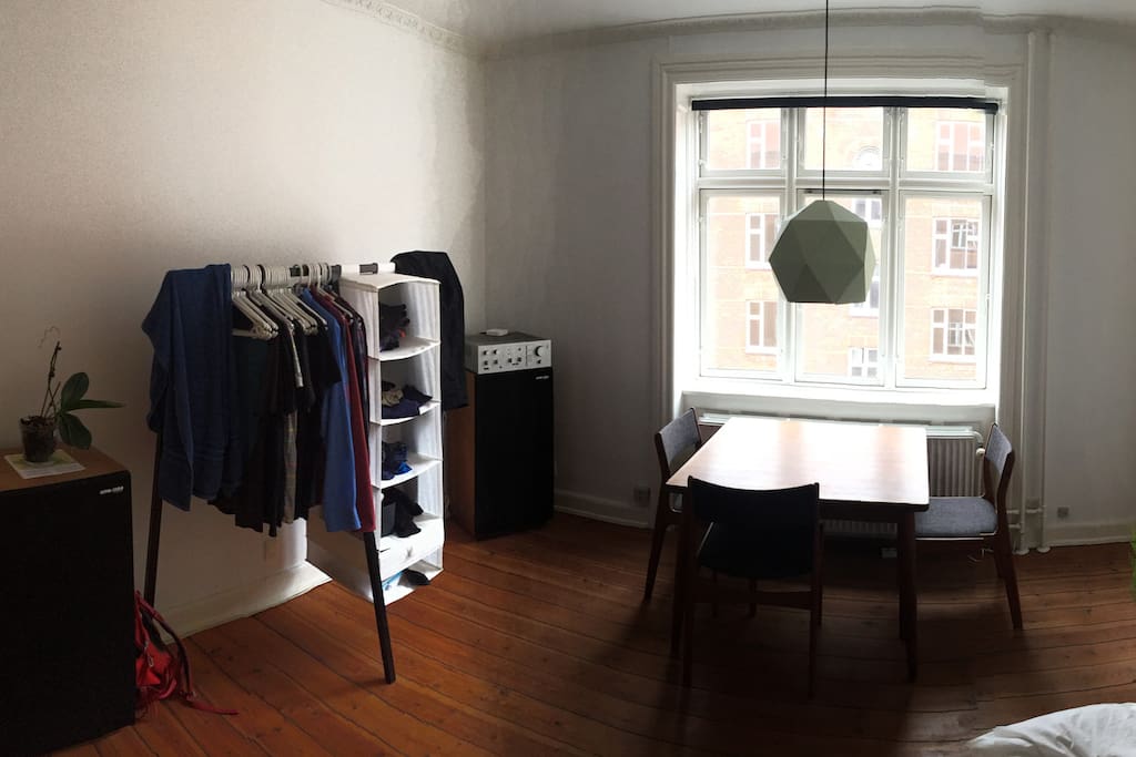 Look out the window. Hang your clothes. Use Airplay to play music :)