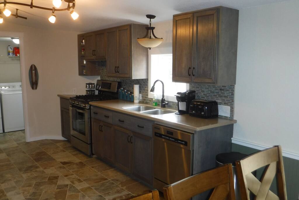 Stainless steel appliances.